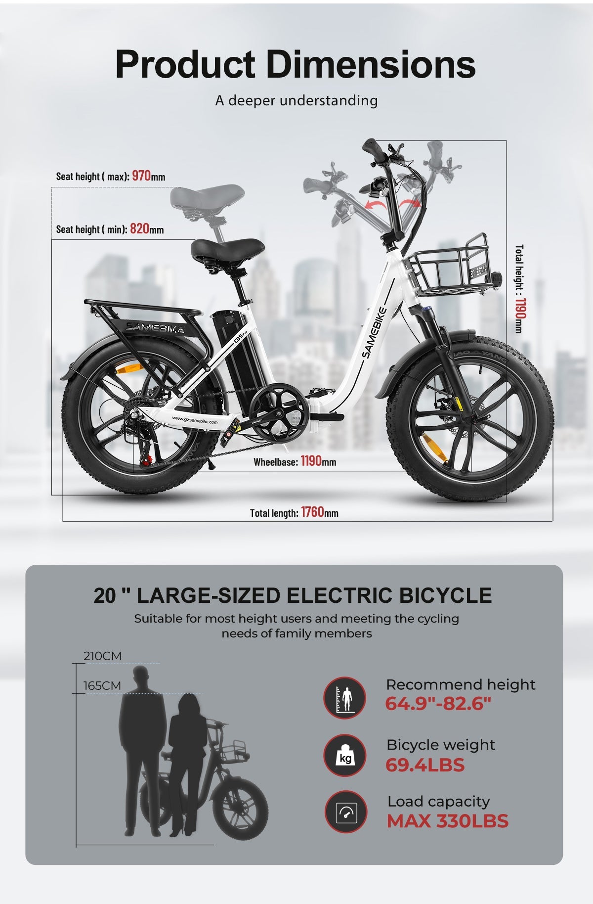 SAMEBIKE C05 PRO Folding Electric Bike