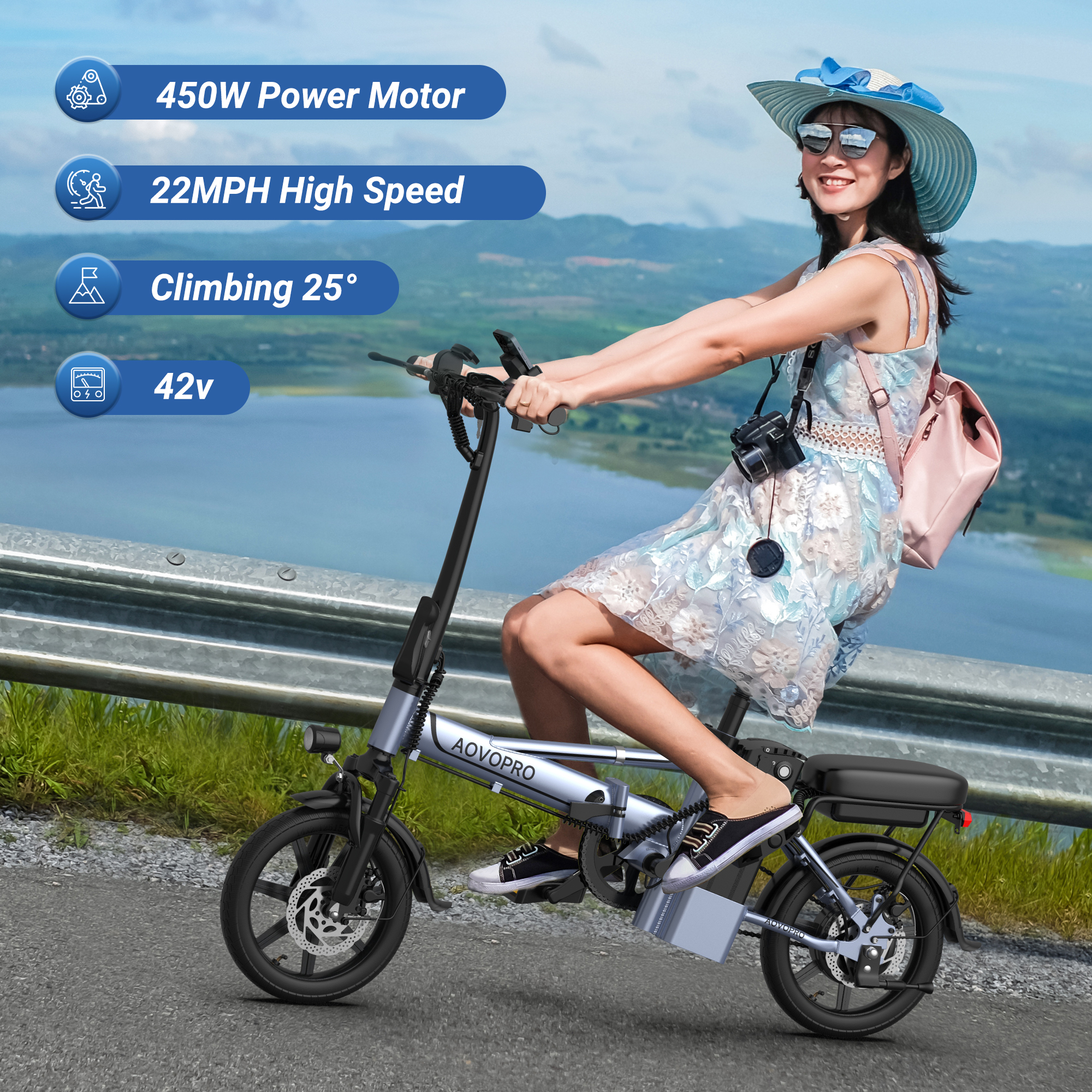 AOVOPRO EB60 Electric Bike 15Ah 450W